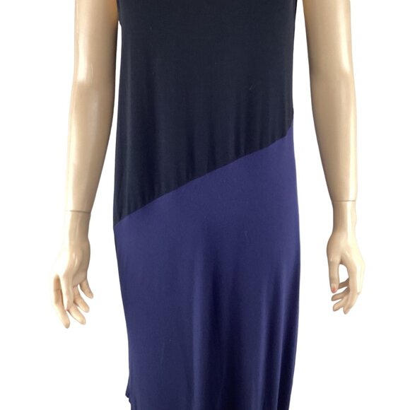 Eileen Fisher Womens Asymmetrical Colorblock Dress Size Small Knit Black &‎ Blue - Picture 10 of 12